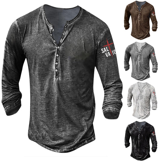 Chemise décontractée à manches longues pour hommes avec patte de boutonnage Chic und Stil