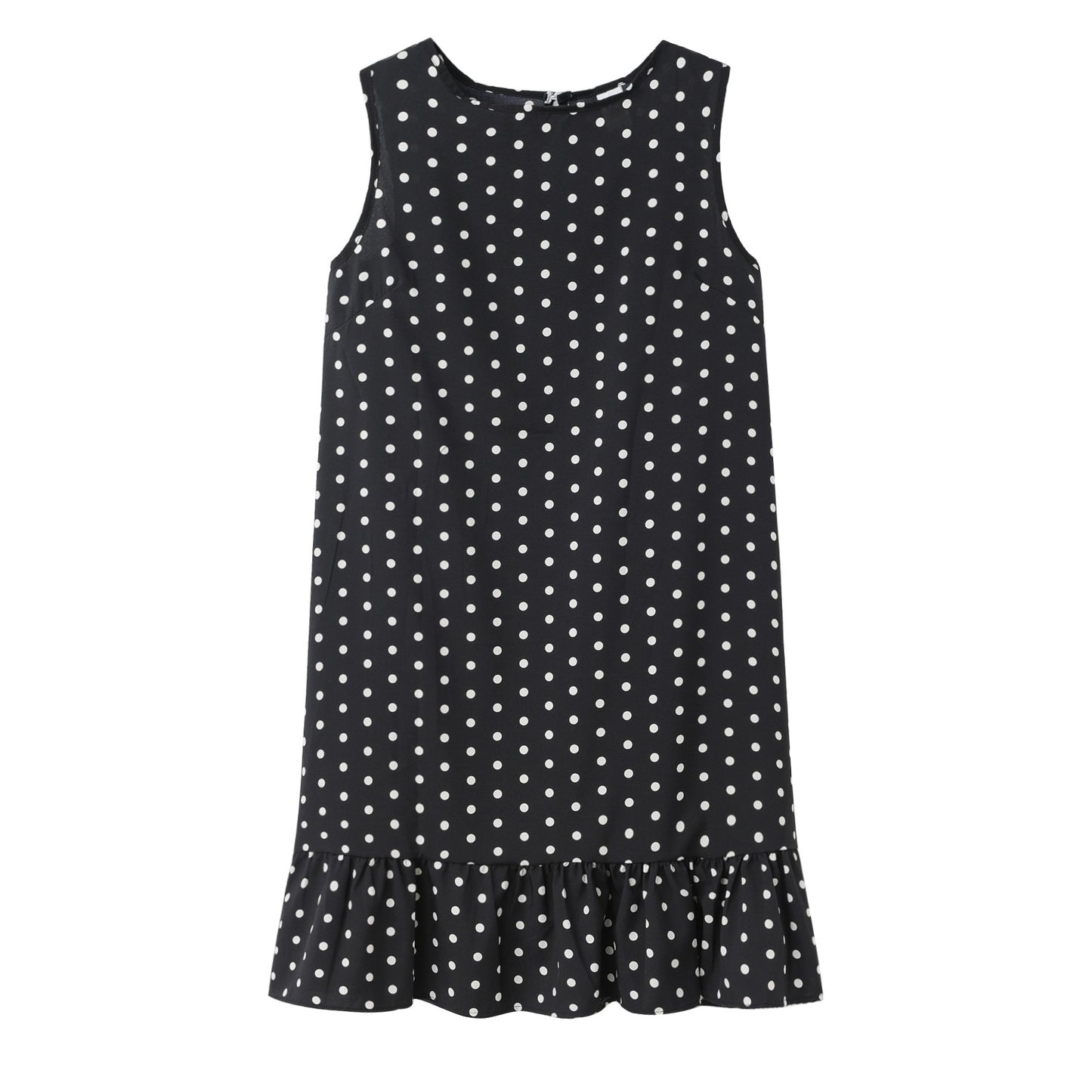 Robe shift à pois d'été pour femmes avec ourlet à volants Chic und Stil