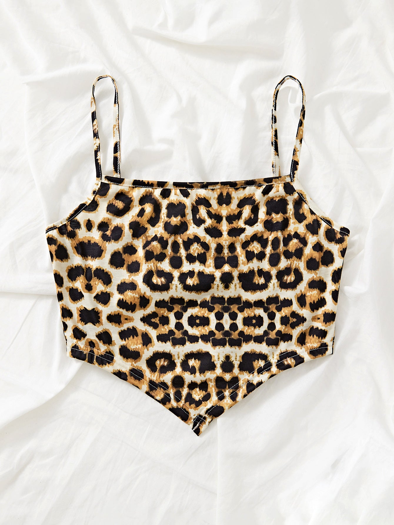 Dame Crop-top au motif léopard tendance Chic und Stil
