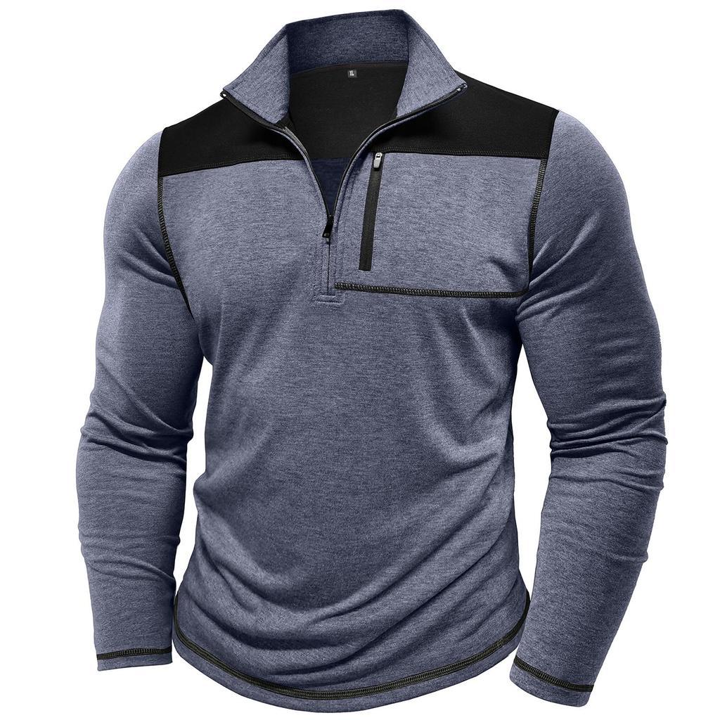 Pull over demi-zip sportif pour hommes avec poche poitrine pratique Chic und Stil