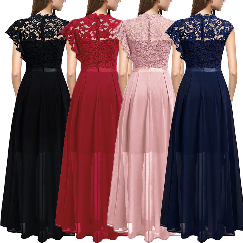 Robe de soirée élégante en dentelle et en chiffon pour femmes Chic und Stil