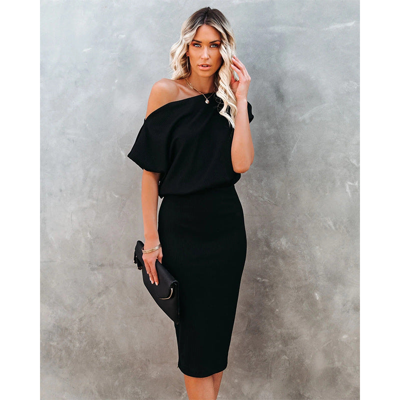 Robe midi off-shoulder pour femmes avec coupe bodycon Chic und Stil