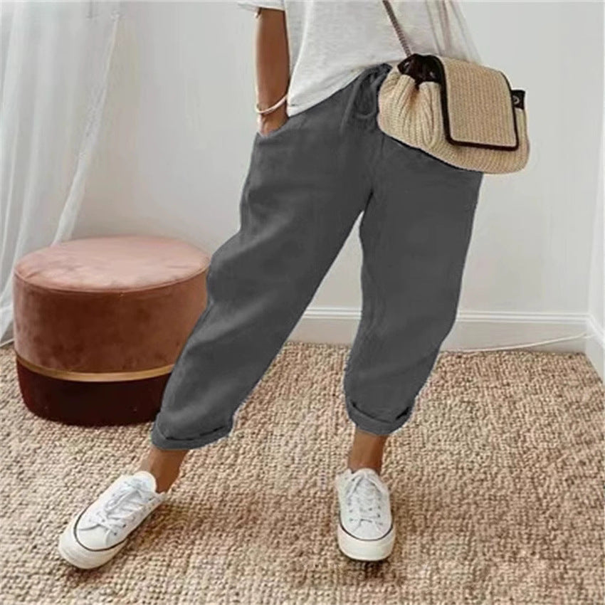 Pantalon Chino décontracté et confortable pour femmes avec ceinture élastique Chic und Stil