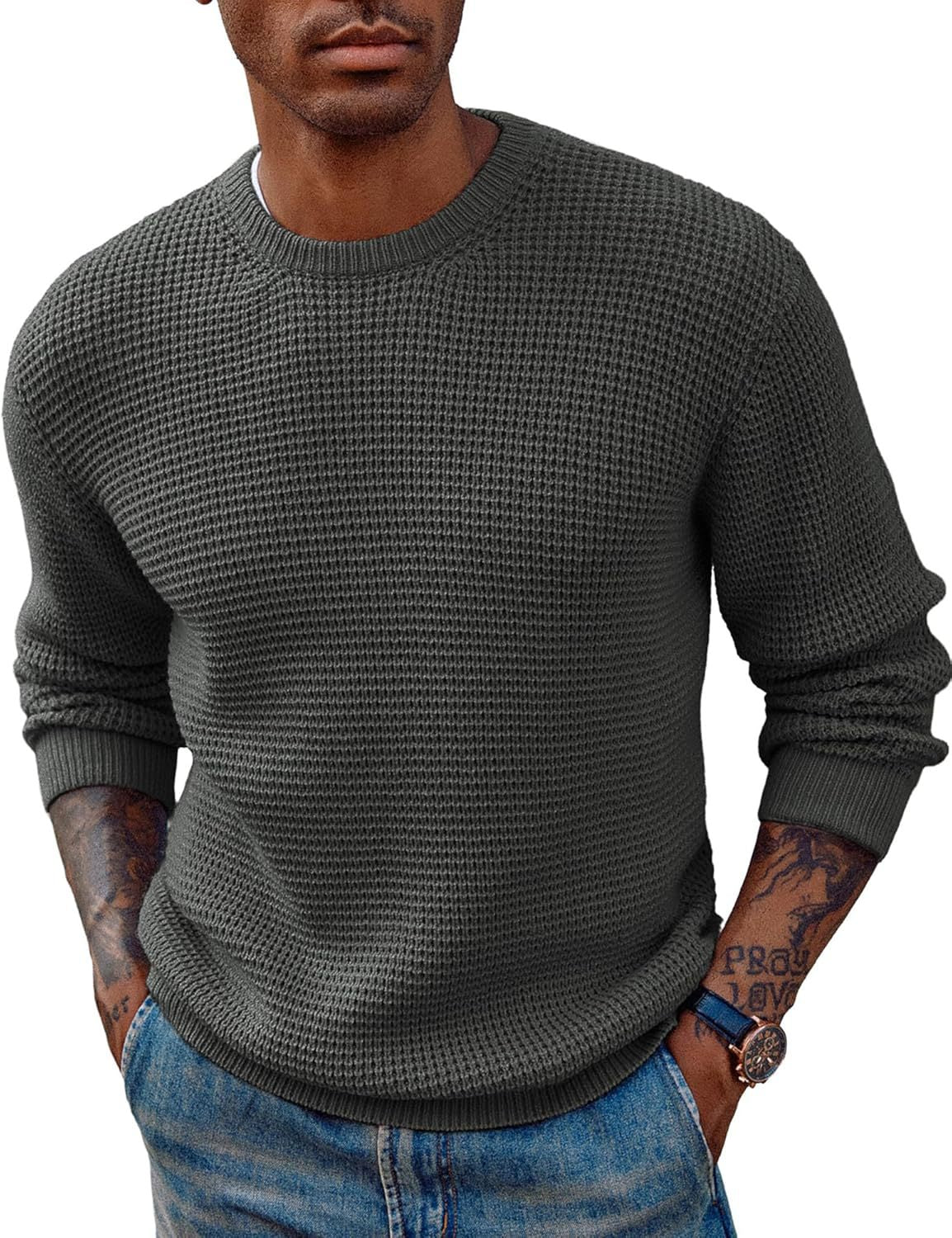 Pull en maille pour homme avec tissu texturé Chic und Stil