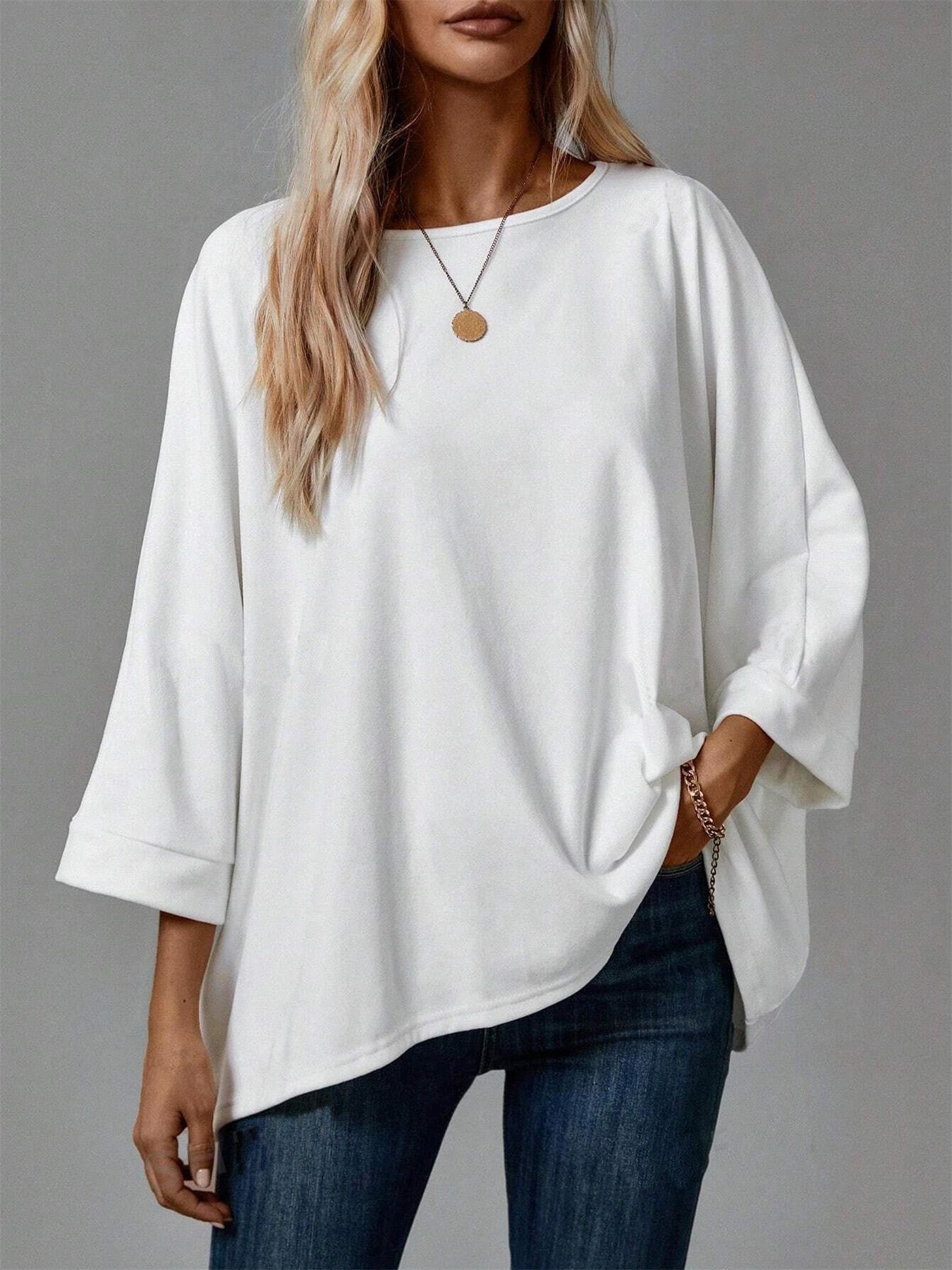 Sweat-shirt femme oversize avec coupe asymétrique et confort de port intuitif Chic und Stil