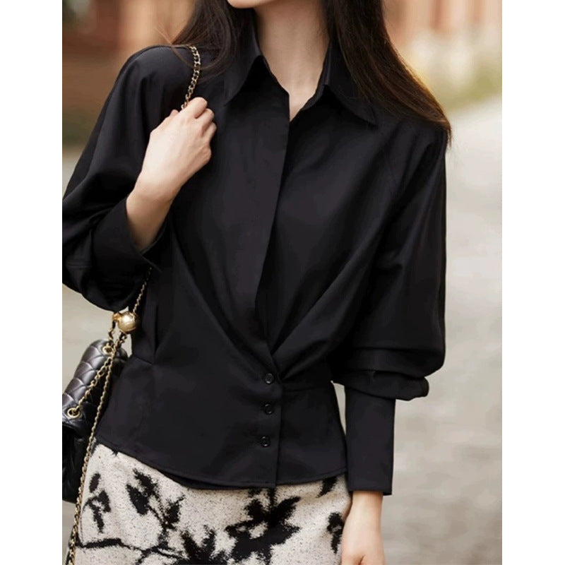 Chemisier Boutonné Drapé Stylé pour Femmes Chic und Stil