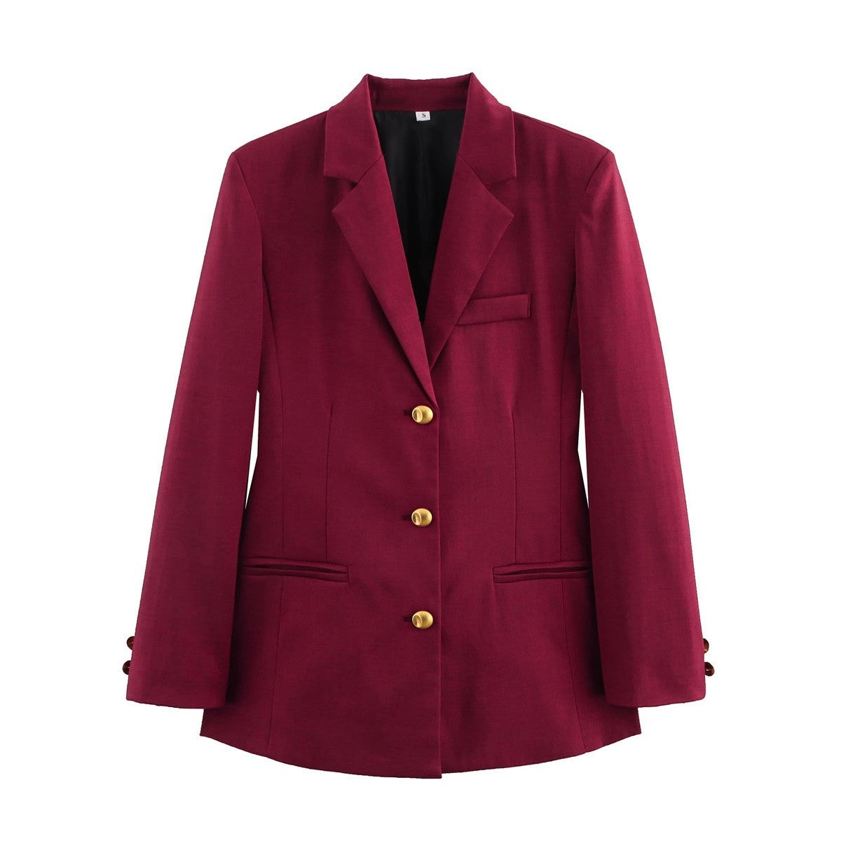 Blazer à carreaux pour femmes avec détails de boutons dorés Chic und Stil
