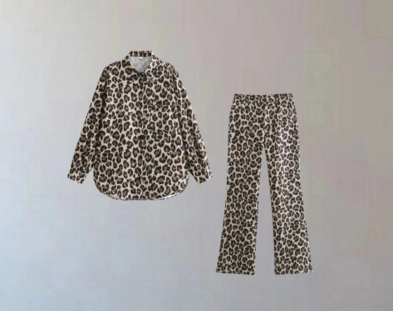 Chic and Style Women's Wide Leg Leopard Print Pants
