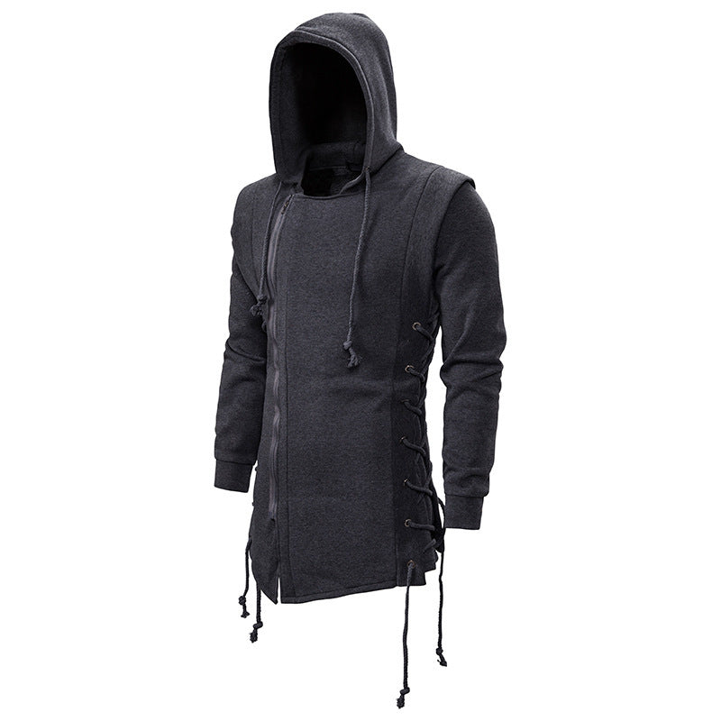Chemise à capuche tendance pour hommes avec fermeture éclair asymétrique et coupe décontractée Chic und Stil