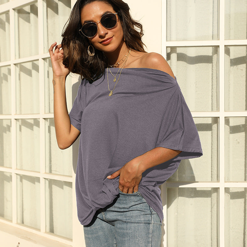 Women's off-shoulder t-shirt with relaxed fit and trendy knot detail Chic und Stil
