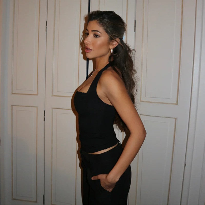 Top femme avec empiècement en dentelle et décolleté carré Chic und Stil