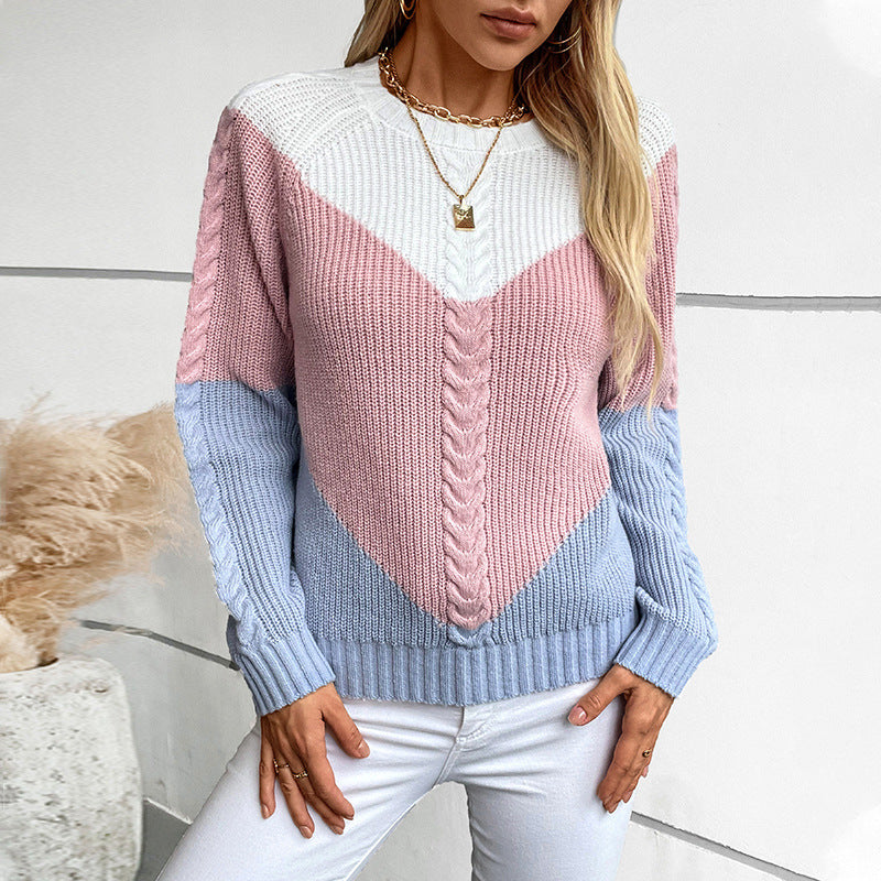 Pull en tricot à motifs géométriques et à côtes torsadées pour femmes Chic und Stil