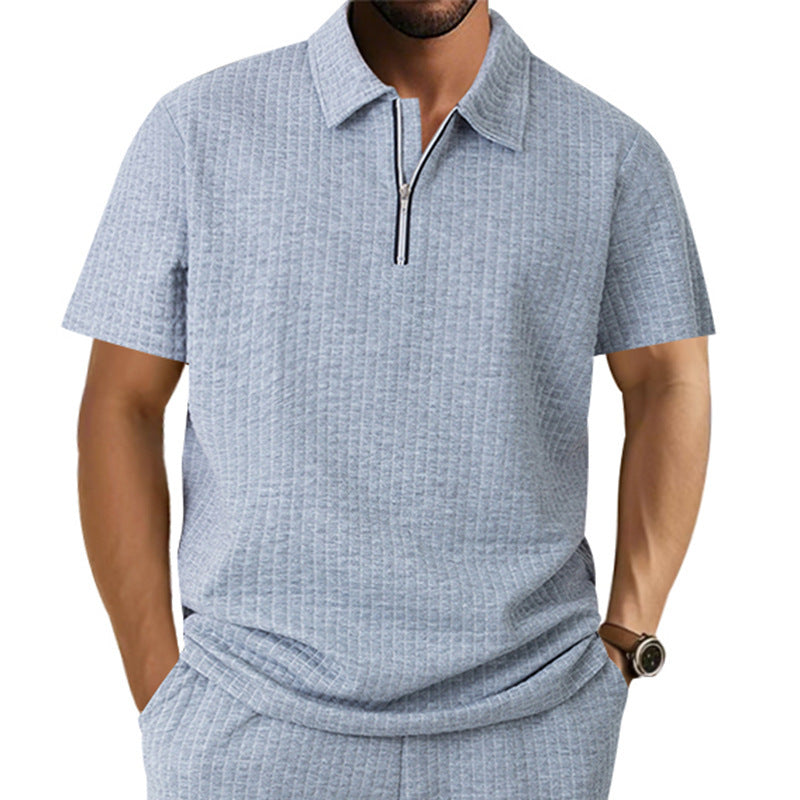 Polo homme à manches courtes avec fermeture éclair moderne et design structuré Chic und Stil