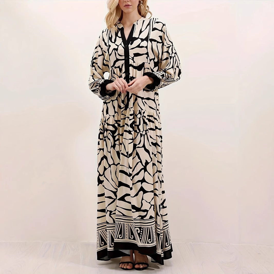 Robe maxi boho pour femmes avec design floral Chic und Stil