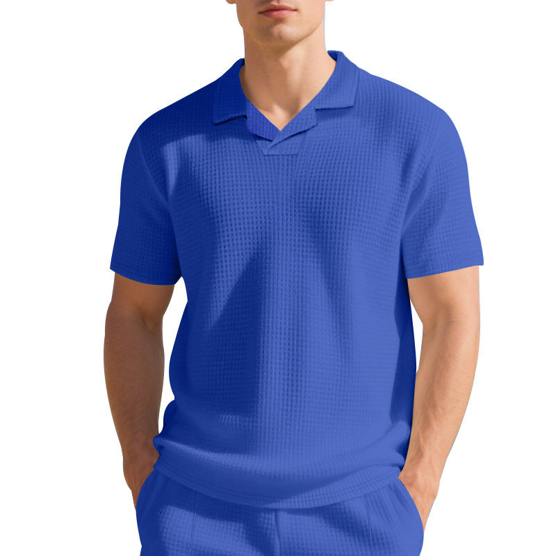 Polo décontracté pour hommes en matériau respirant avec design structuré Chic und Stil