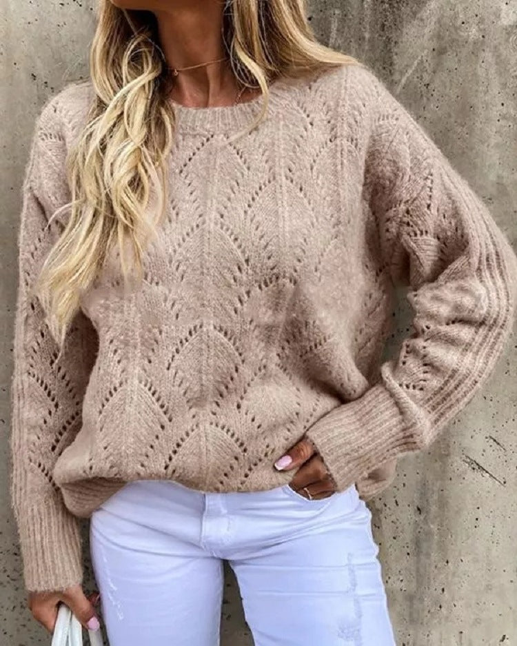 Pull en tricot pour femmes avec un motif en dentelle délicat Chic und Stil