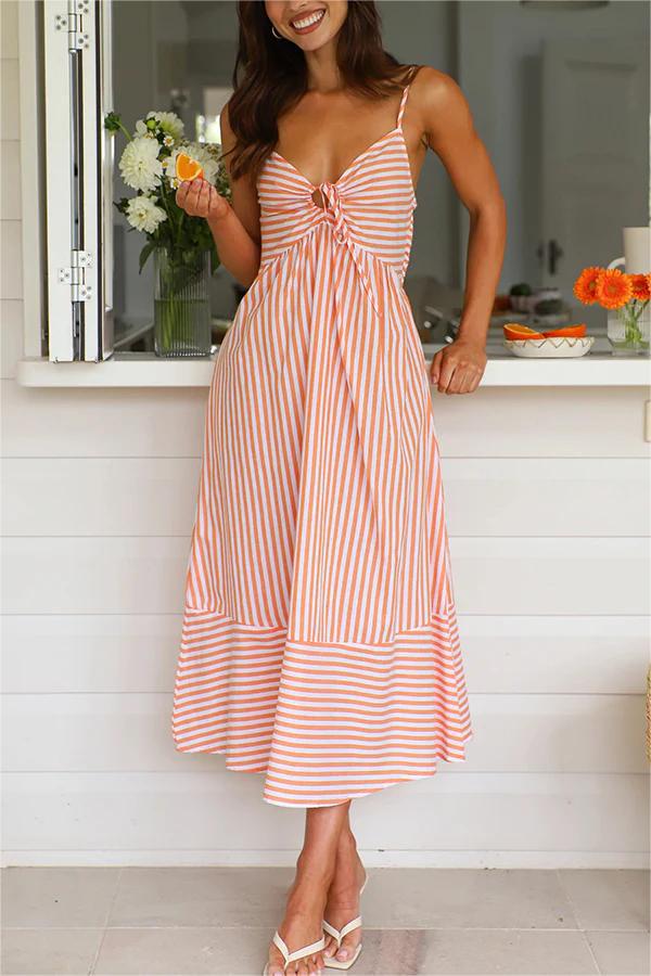 Robe maxi rayée pour femmes Chic und Stil