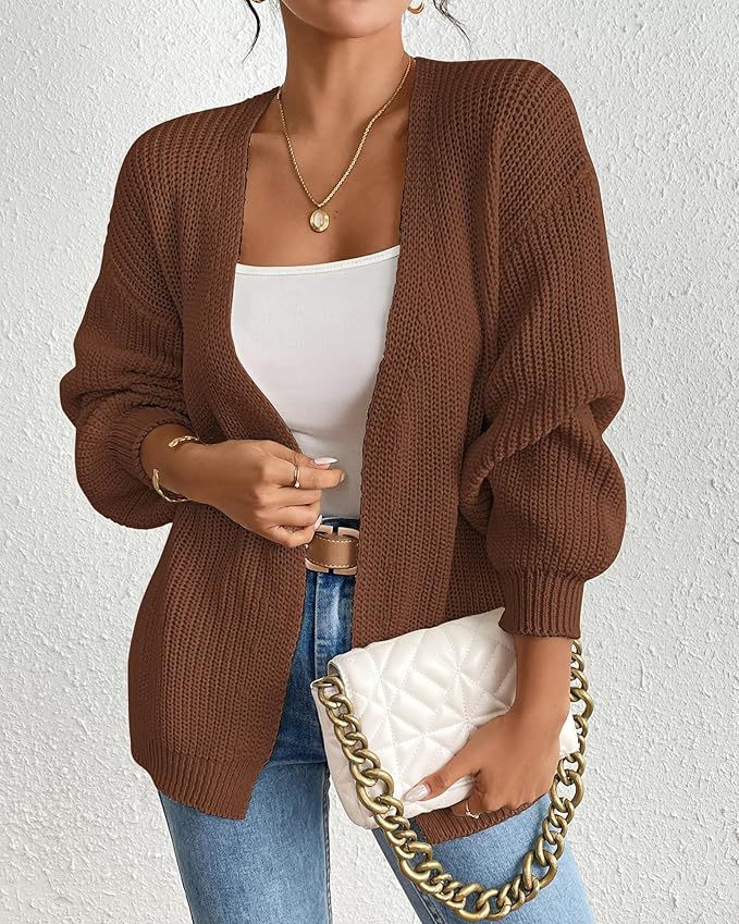 Dames cardigan décontracté avec des manches oversize et un décolleté en V Chic und Stil