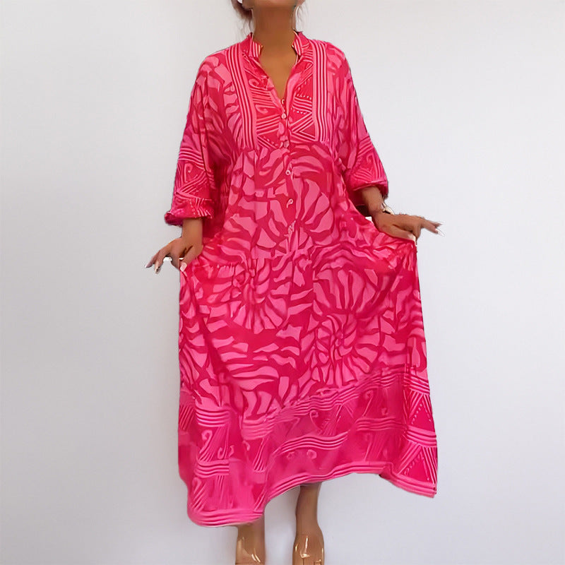 Robe tunique à manches longues pour femmes avec motif graphique moderne Chic und Stil