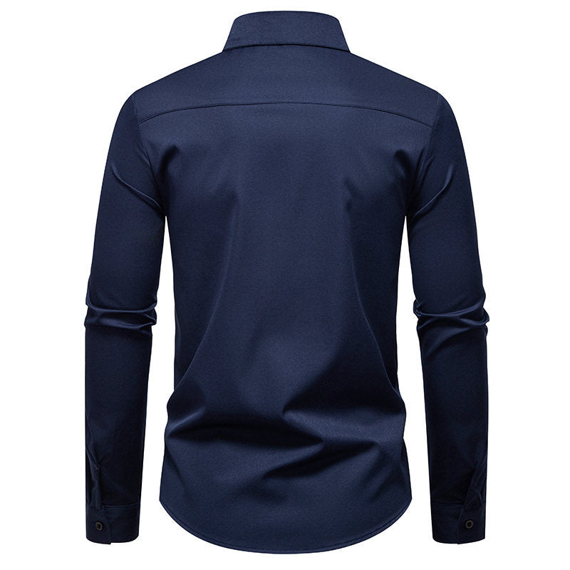 Chemise à manches longues pour homme avec design côtelé à la mode Chic und Stil