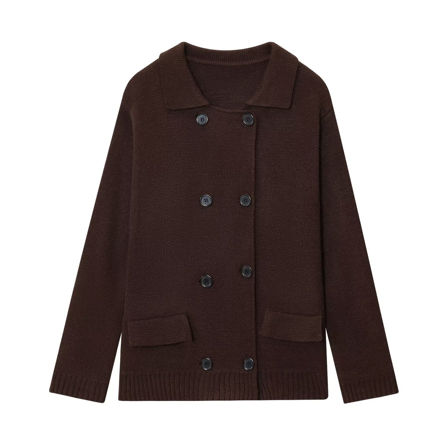 Dames cardigan chaud avec double rangée de boutons Chic und Stil