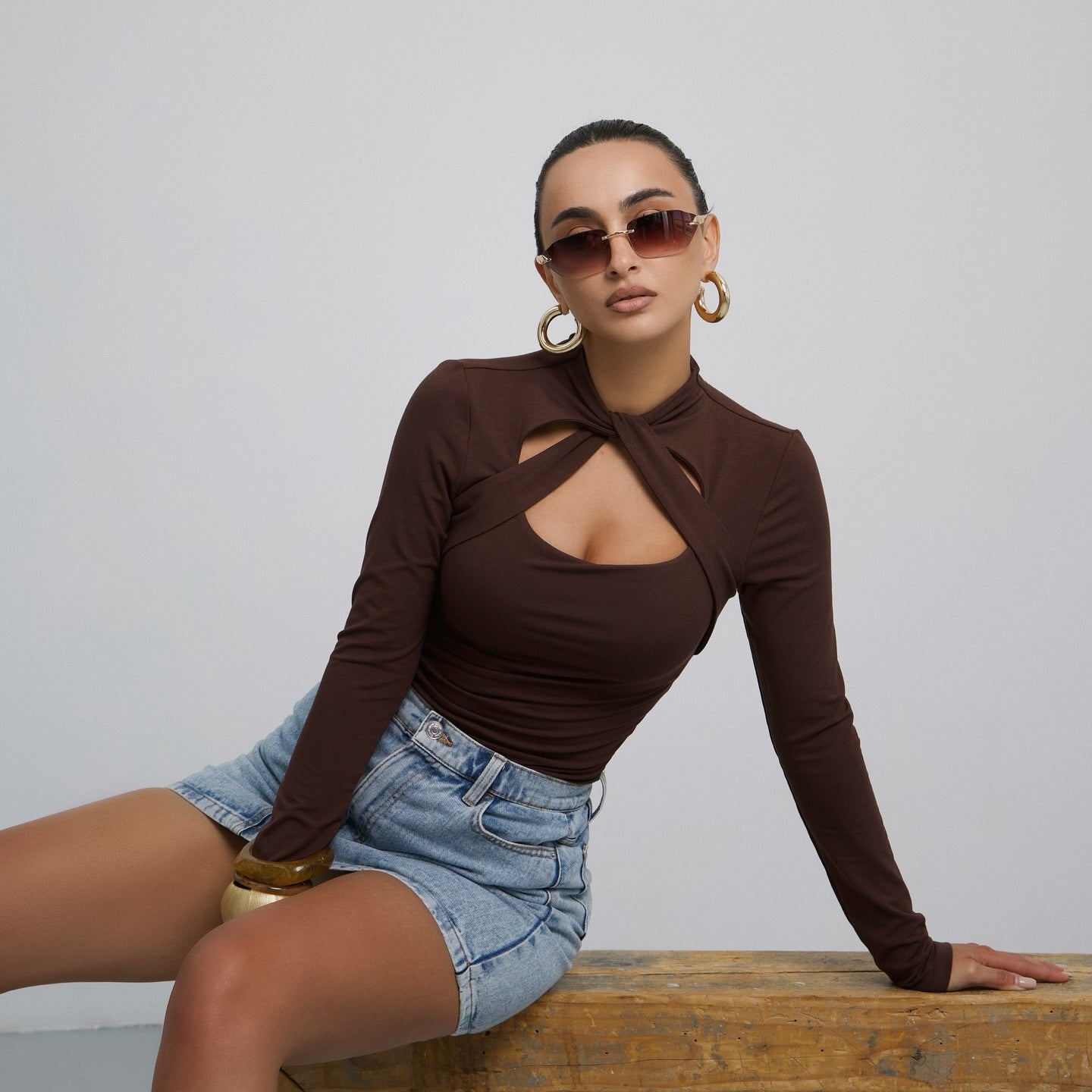 Body à manches longues pour femmes avec un design innovant à découpes Chic und Stil