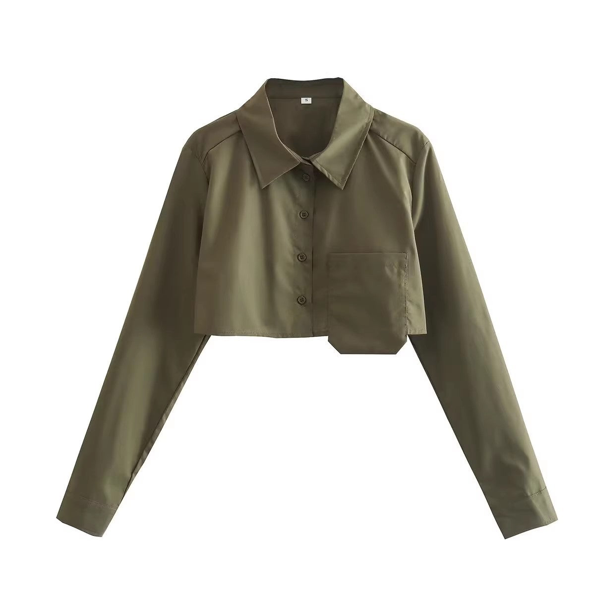 Blouse cropped pour femmes avec une coupe moderne et un design de poches pratique Chic und Stil