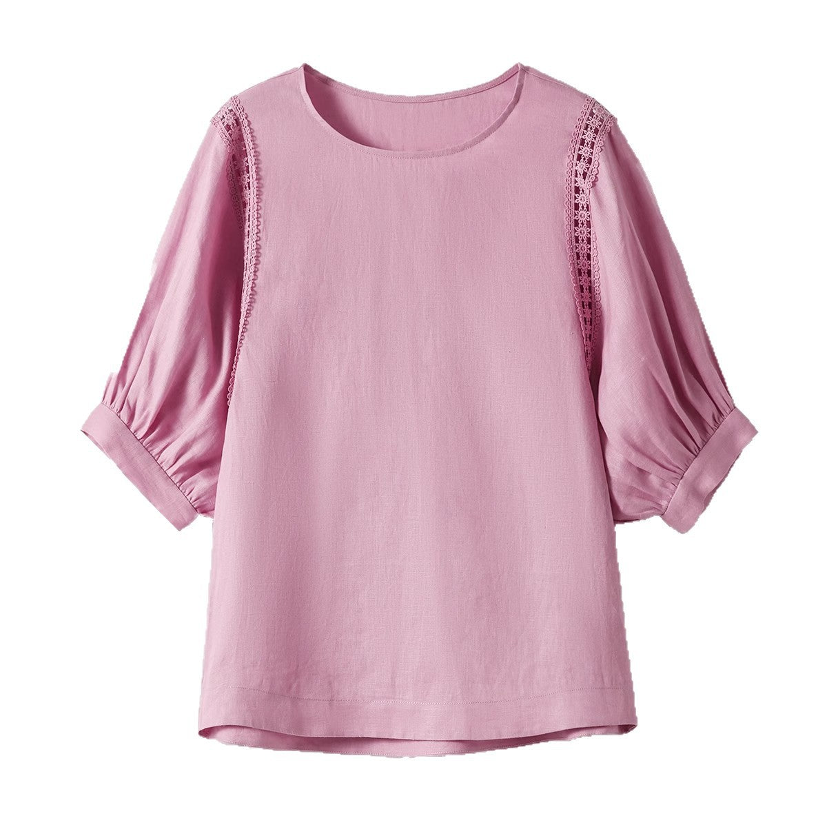 Blouse élégante à manches bouffantes pour femmes avec des détails en dentelle Chic und Stil