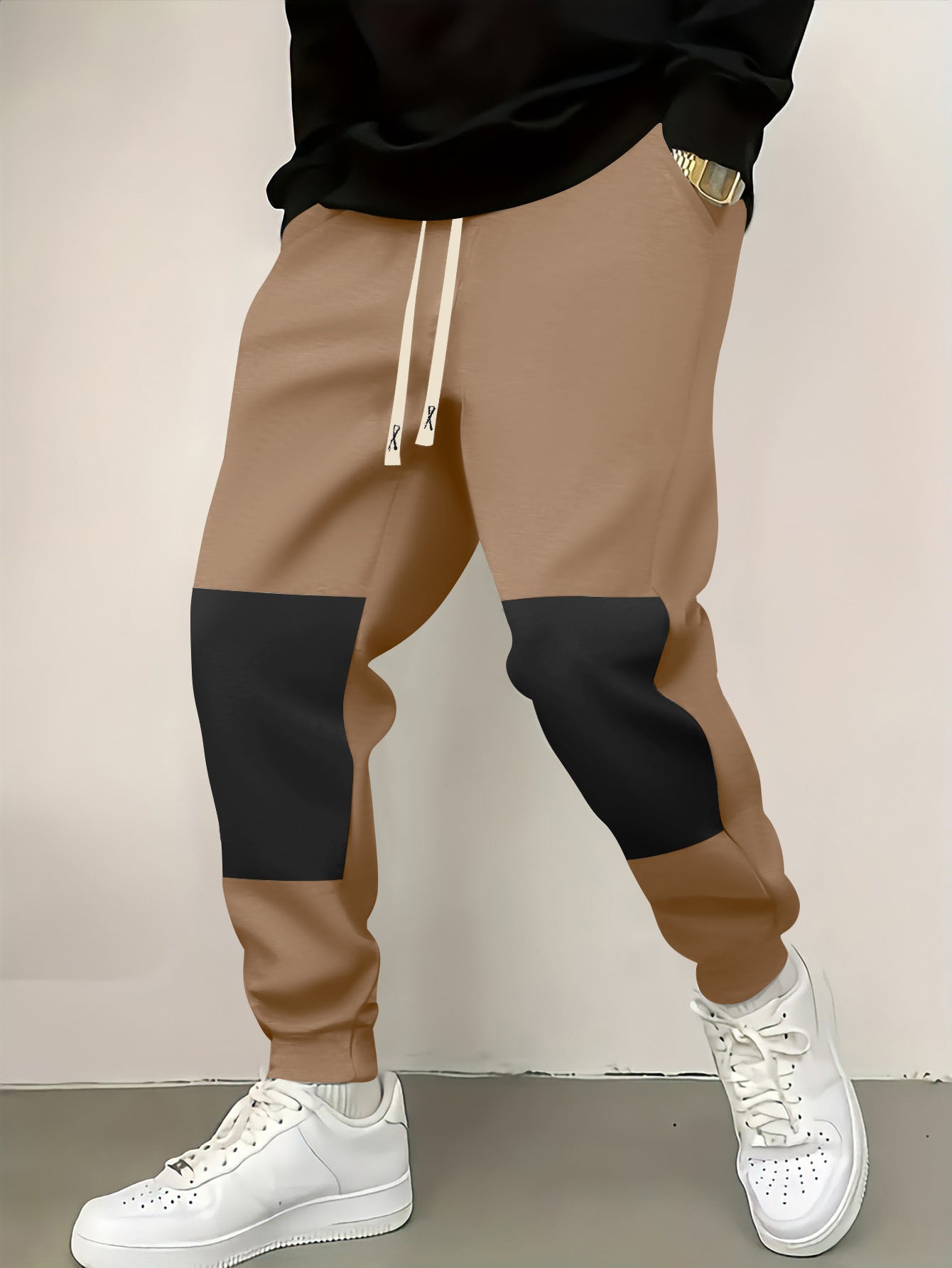 Chic and stylish men's athletic pants with modern color-block elements
