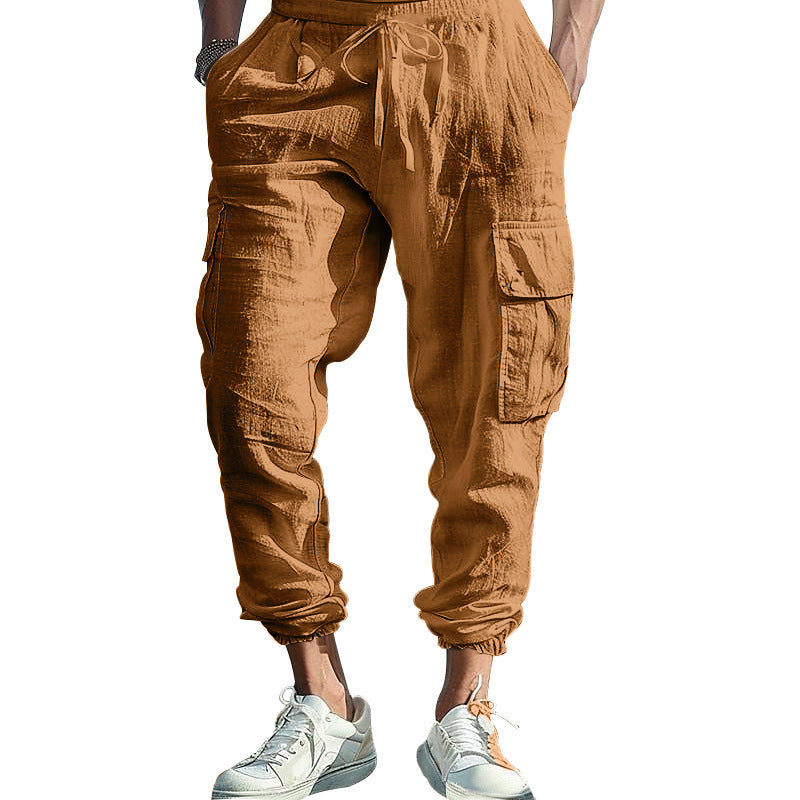 Pantalon cargo décontracté pour hommes avec ceinture élastique et poches pratiques Chic und Stil