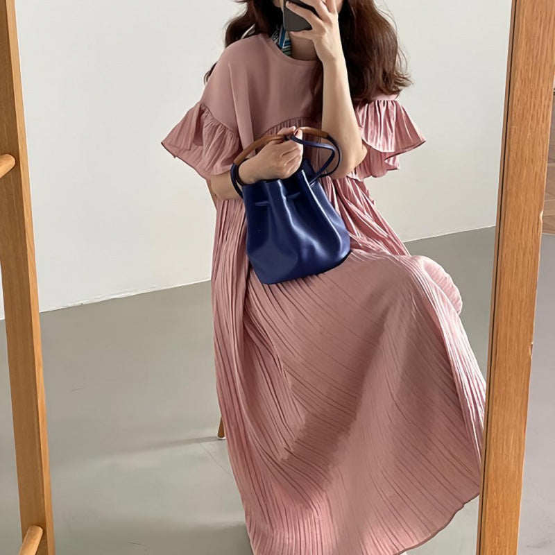 Robe maxi fluide pour femme avec bords froncés Chic und Stil
