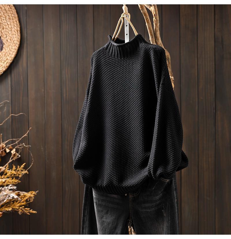 Pull en tricot oversized pour femmes avec col montant Chic und Stil