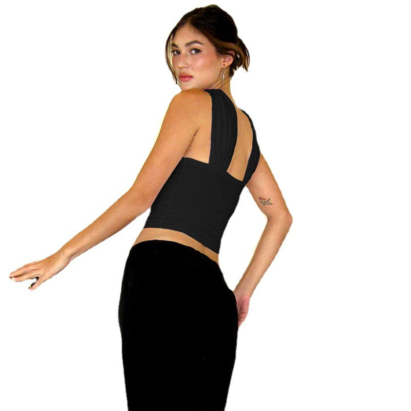 Top court sans bretelles asymétrique pour dames Chic und Stil