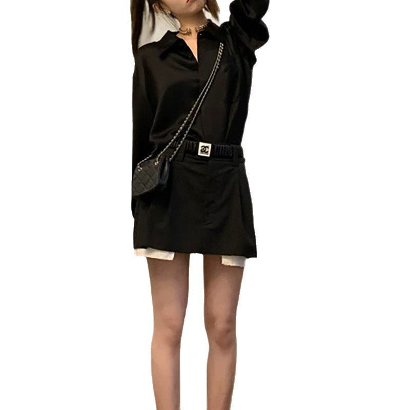 Blouse boutonnée en soie luxueuse pour femme Chic und Stil