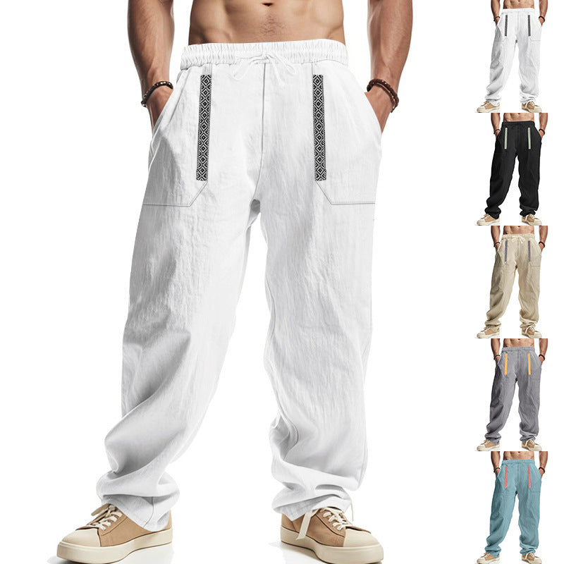 Pantalon cargo décontracté pour homme avec ceinture ajustable et grandes poches latérales Chic und Stil