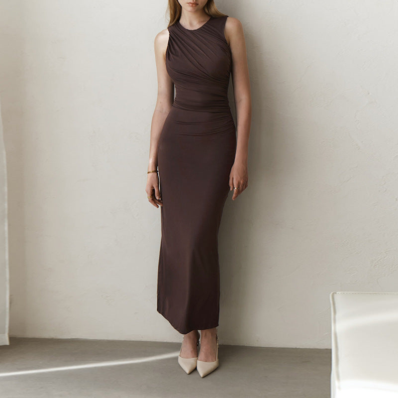 Robe maxi drapée corps cintré femmes Chic und Stil