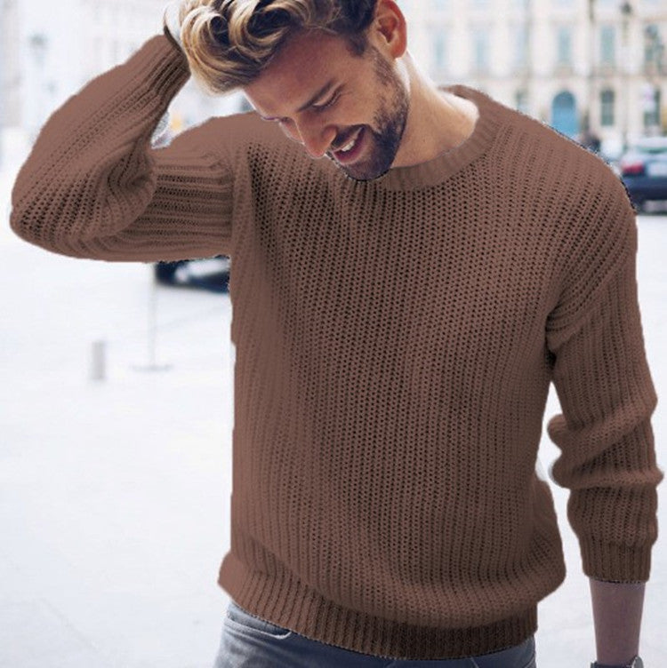 Pull en grosse maille pour homme avec un motif en côtes moderne et une coupe décontractée Chic und Stil