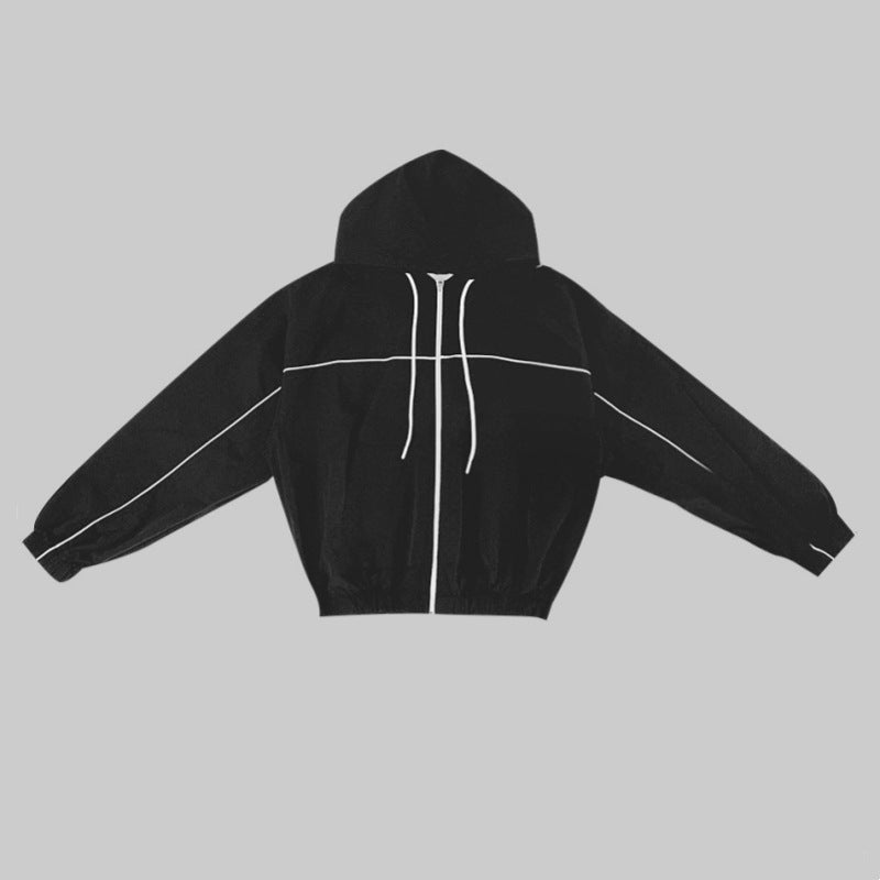 Veste coupe-vent légère pour femme avec capuche et poche kangourou Chic & Stil