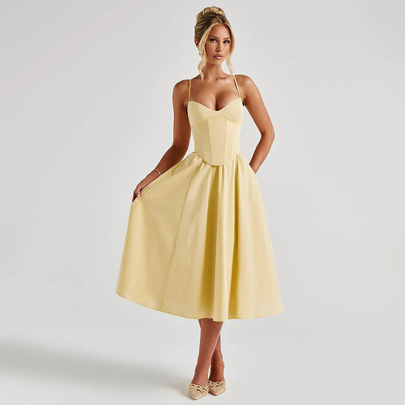 Robe midi classique A-line Chic und Stil pour femmes