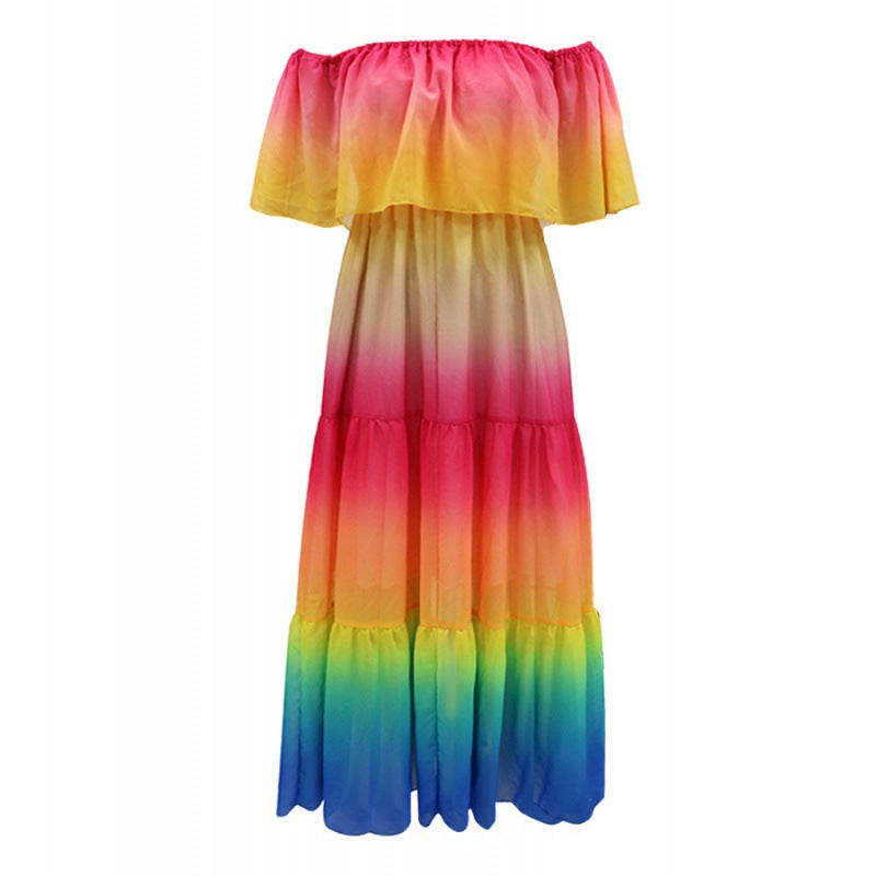Robe maxi à épaules dénudées à volants Chic und Stil
