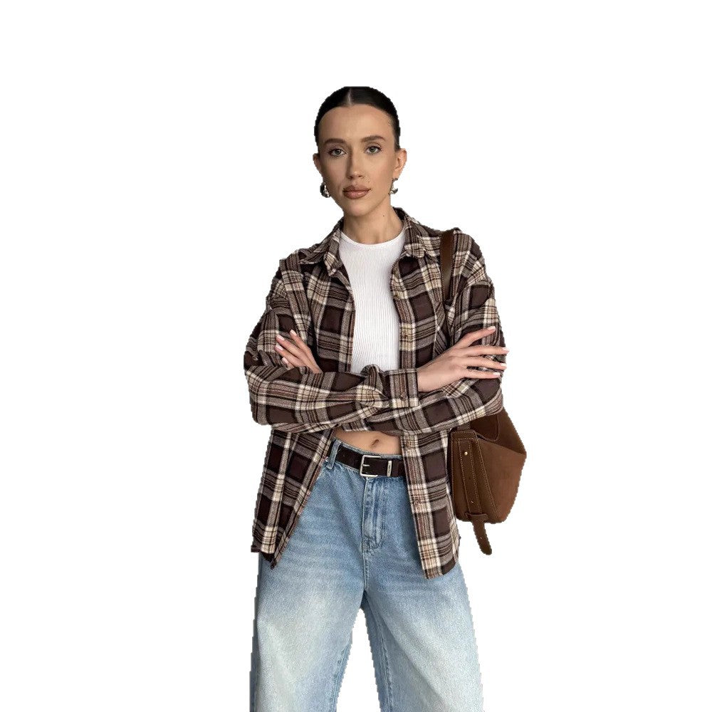 Chemise en flanelle pour femmes avec motif à carreaux Chic und Stil