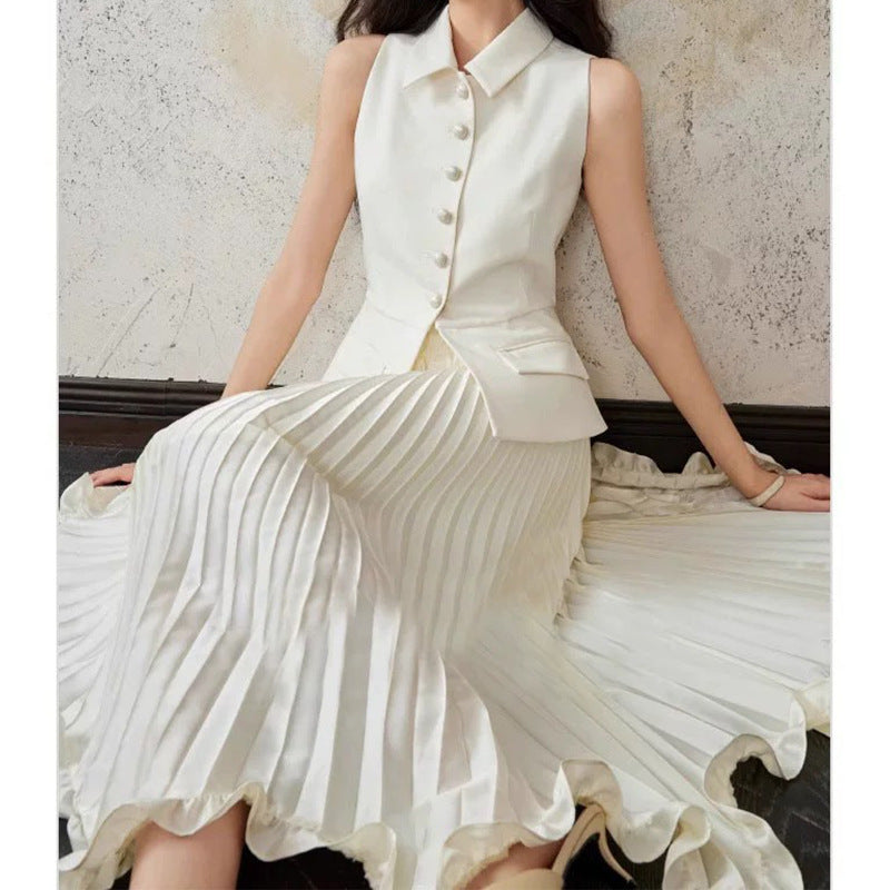 Jupe maxi plissée fluide Chic und Stil pour femme