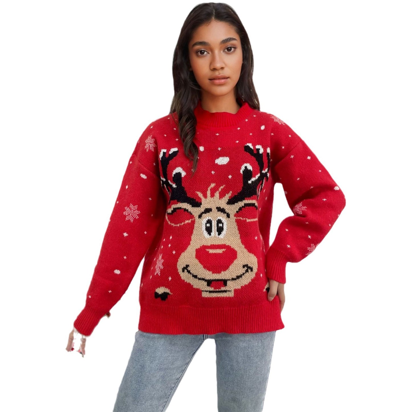 Pull de Noël pour femmes avec motif de rennes vif Chic und Stil
