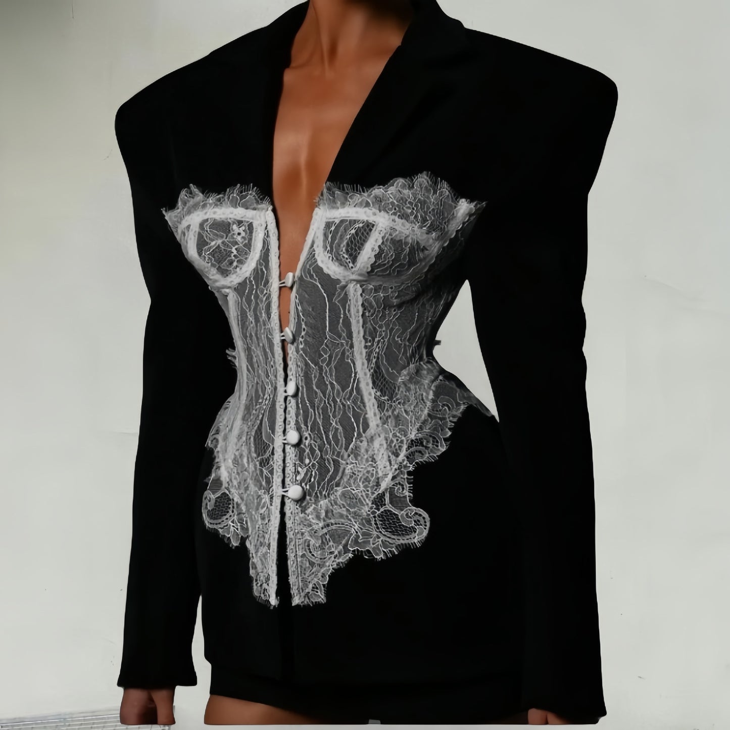 Blazer de couture pour femmes avec insertions en dentelle Chic und Stil