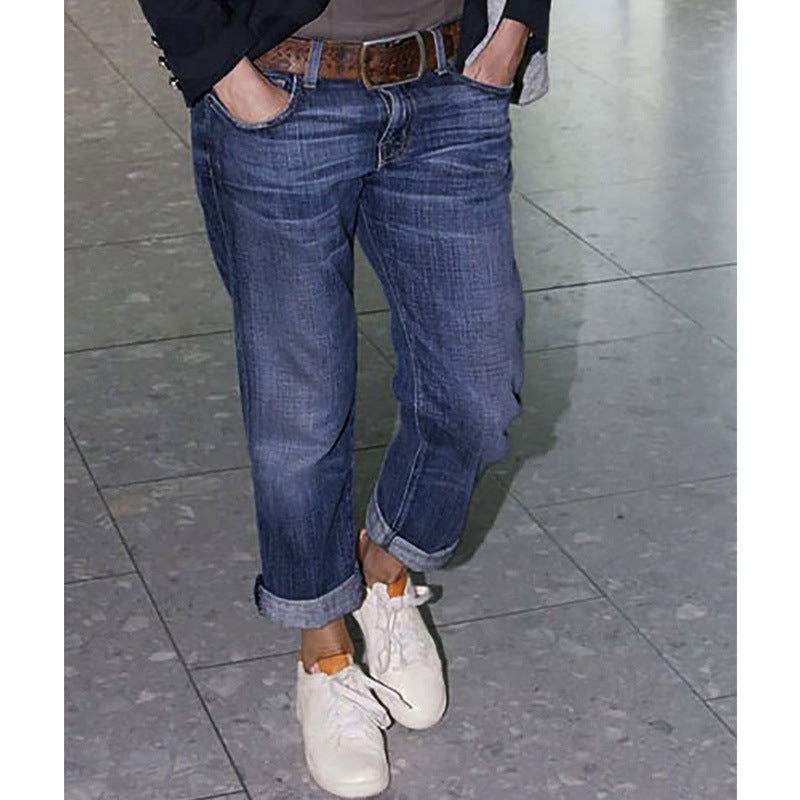 Jeans en Denim Déchiré Relaxed Fit Femmes Chic und Stil