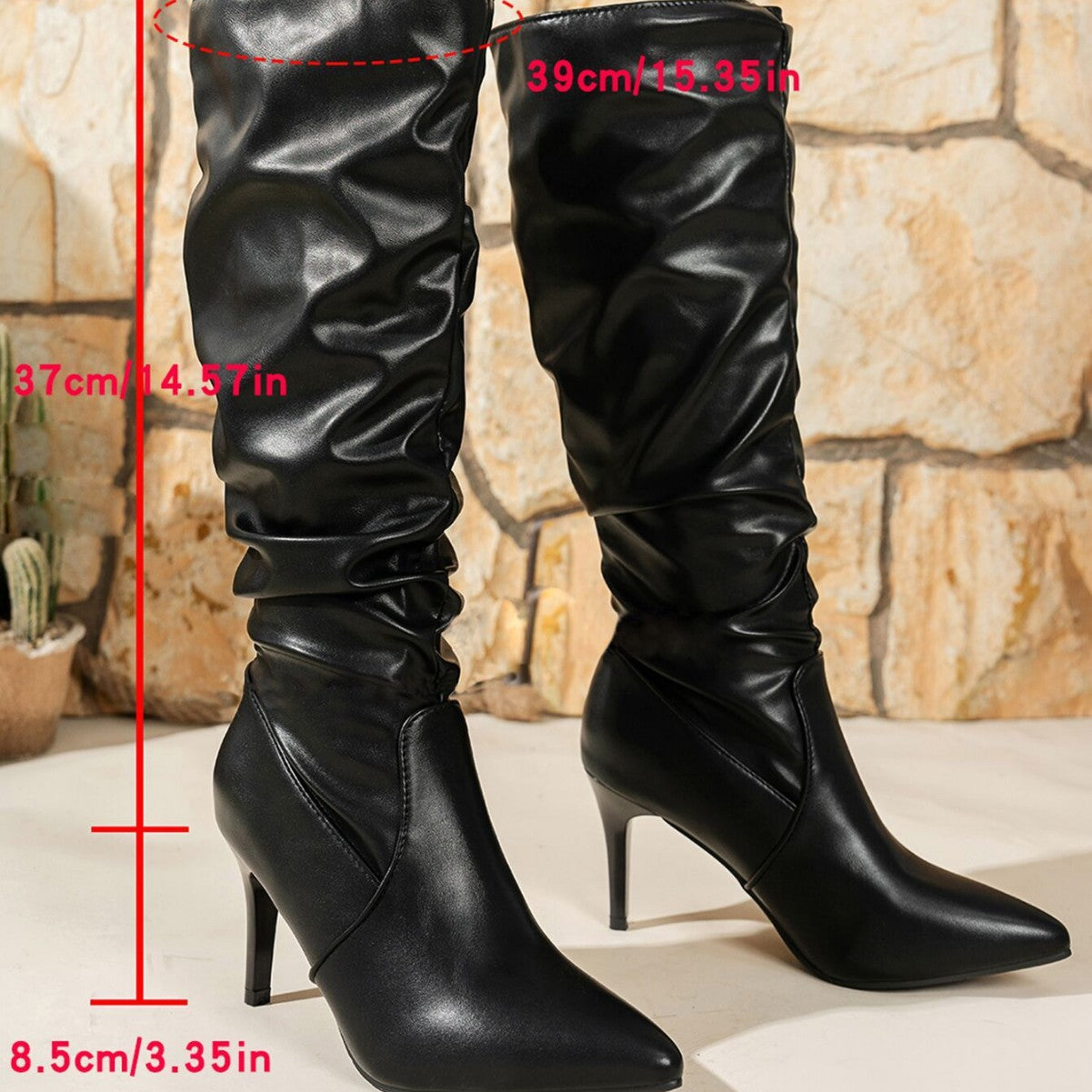 Bottes à talons hauts pour femmes avec design froncé Chic und Stil