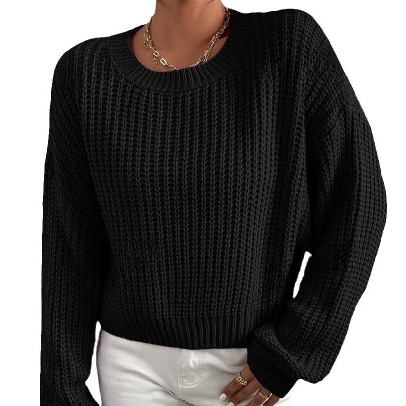 Pull en grosse maille pour femmes avec coupe décontractée et épaules tombantes Chic und Stil