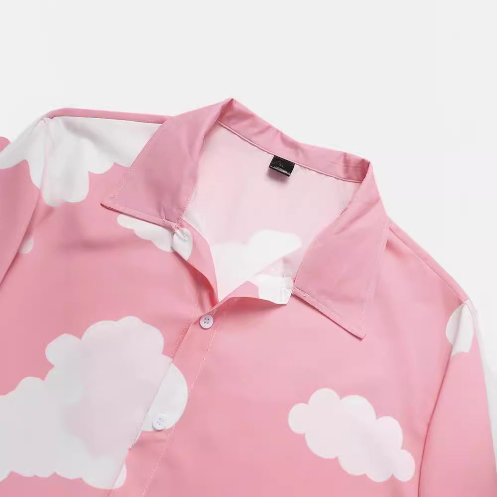 Chemise à manches courtes pour hommes avec motif nuages Chic und Stil