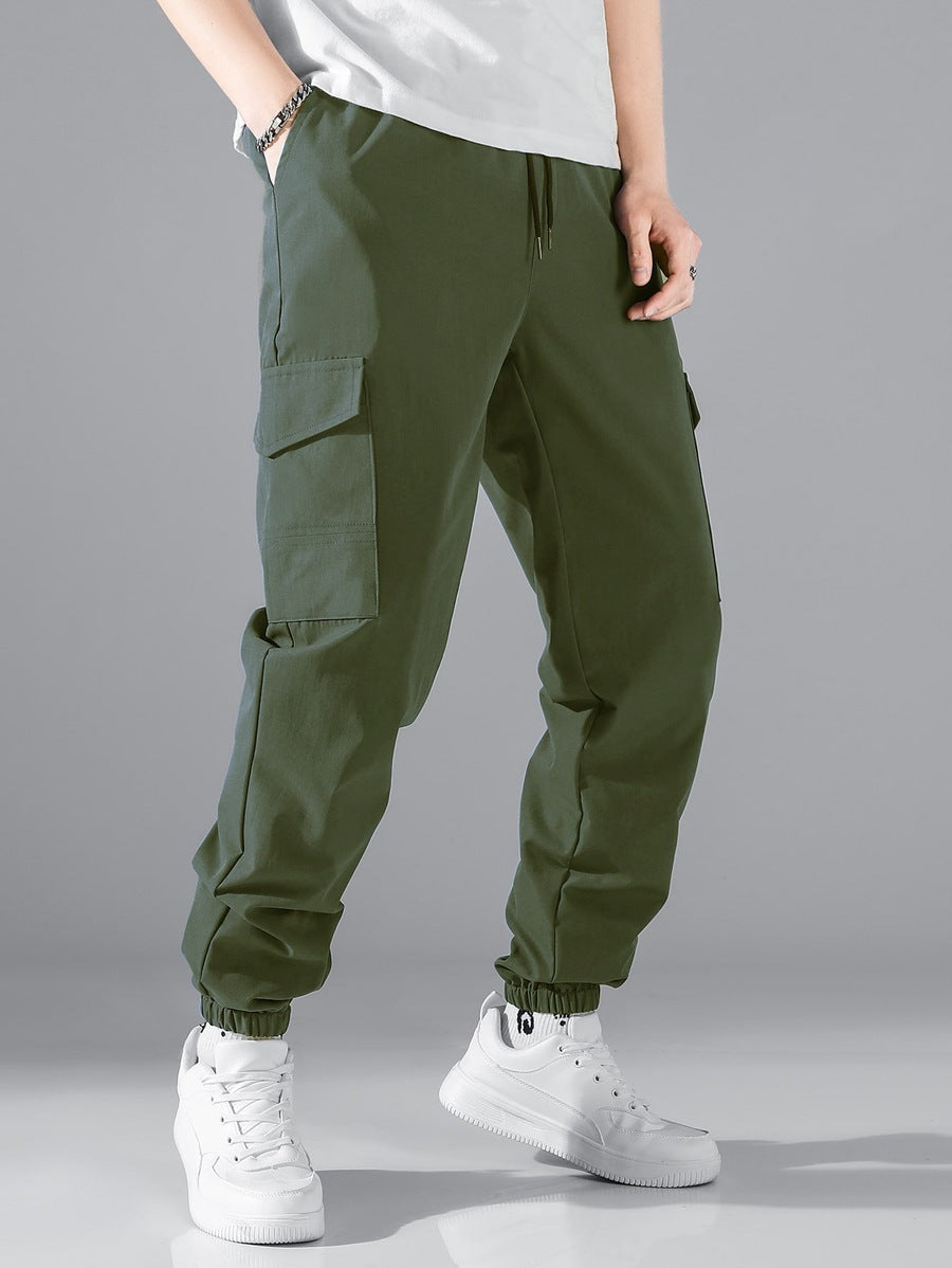 Pantalon cargo décontracté pour hommes avec taille élastique et poches latérales pratiques Chic und Stil