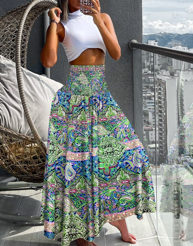 Jupe maxi boho pour femme avec taille élastique Chic und Stil